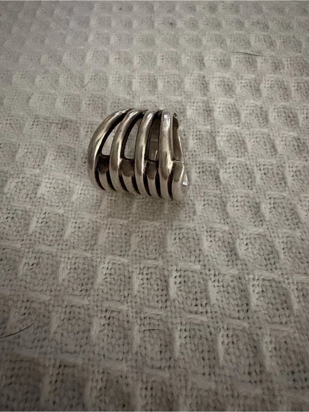 UNO de 50 Silver Multi-Band Statement Ring